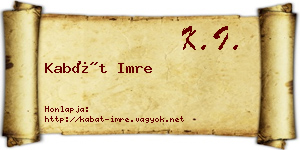 Kabát Imre névjegykártya